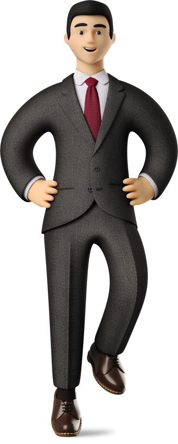 sitting businessman in black suit PNG, SVG