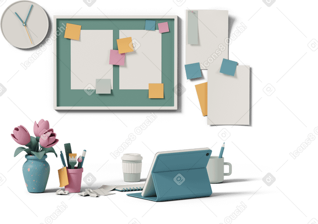3D office supplies PNG, SVG