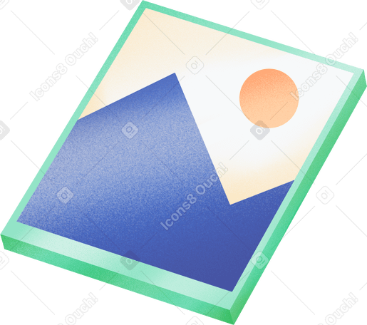 painting with mountain and sun в PNG, SVG