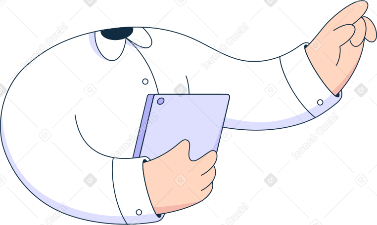 body holding tablet Illustration in PNG, SVG