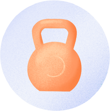 kettlebell icon in a white circle PNG, SVG