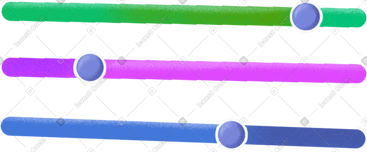 Three colored lines with sliders PNG, SVG