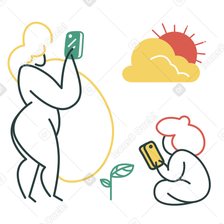 Smartphone addiction Illustration in PNG, SVG