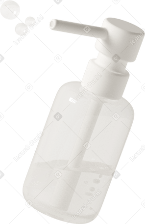 3D clear sanitizer pump bottle Illustration in PNG, SVG