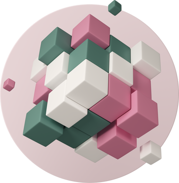 Cube made of square blocks PNG, SVG