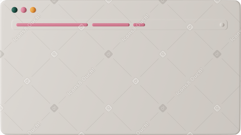 3D White interface with pink lines Illustration in PNG, SVG