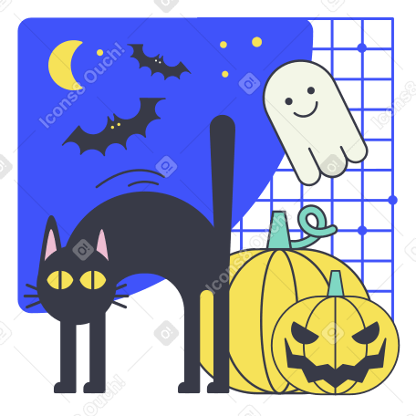 Halloween night Illustration in PNG, SVG
