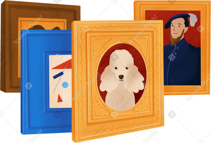 different framed paintings PNG, SVG