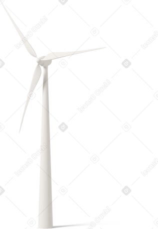 3D wind turbine Illustration in PNG, SVG