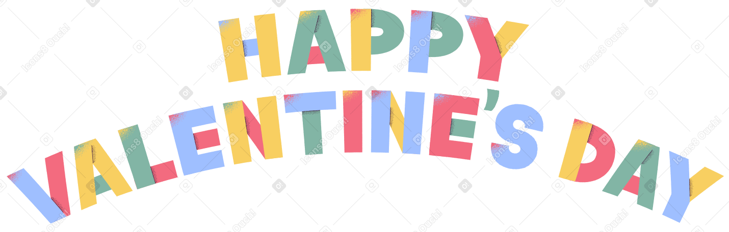 幸せなバレンタインデーをレタリング! PNG、SVG