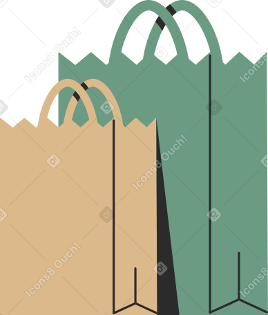 two paper bag PNG, SVG