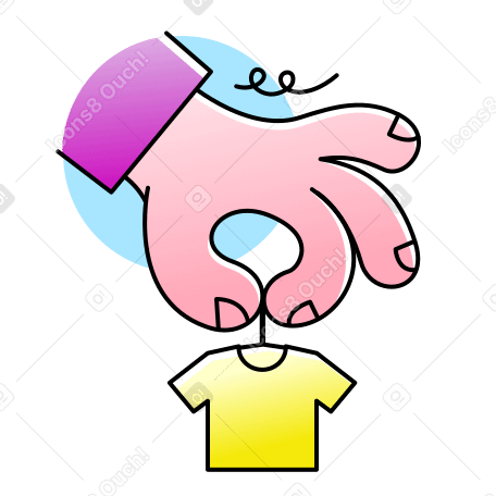 Hand holding t-shirt on hanger PNG, SVG
