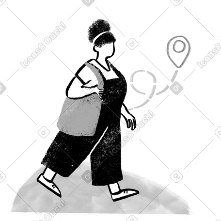 带着 gps 走路的黑人和白人妇女 PNG, SVG