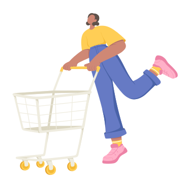 Woman with a grocery basket PNG, SVG