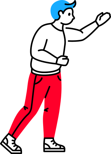 standing man reaches for something with his hand PNG, SVG