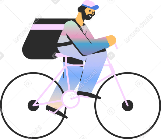 man on bike Illustration in PNG, SVG