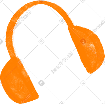 Orange headphones PNG, SVG