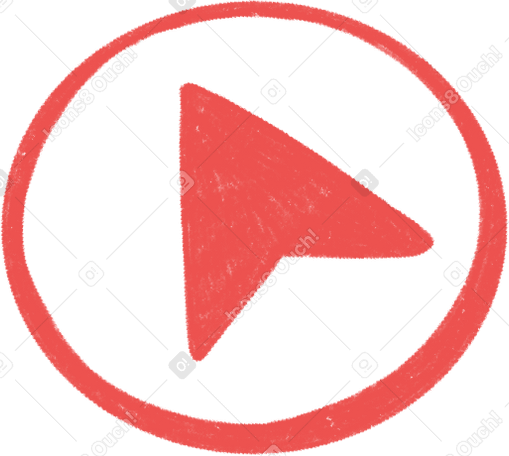red navigator arrow in a circle Illustration in PNG, SVG