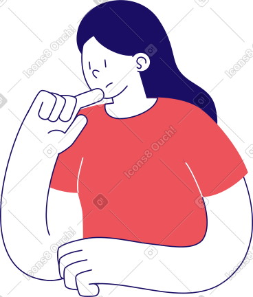 悲伤的女人在思考 PNG, SVG