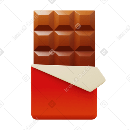 3D chocolate bar Illustration in PNG, SVG