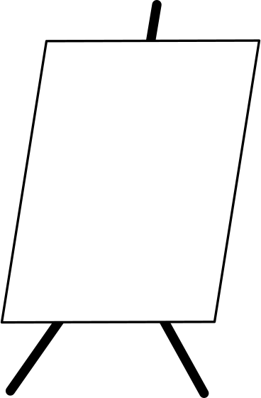empty white canvas on easel PNG, SVG