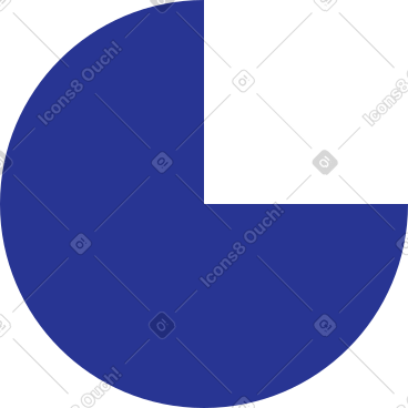 Pie chart dark blue PNG, SVG