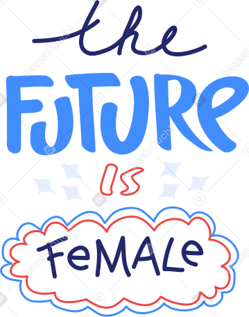 the future is female Illustration in PNG, SVG