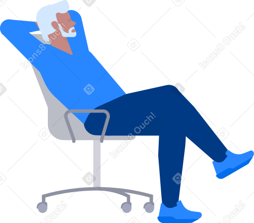 Man sitting on a chair animated illustration in GIF, Lottie (JSON), AE