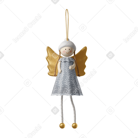 3D christmas ornament angel toy Illustration in PNG, SVG