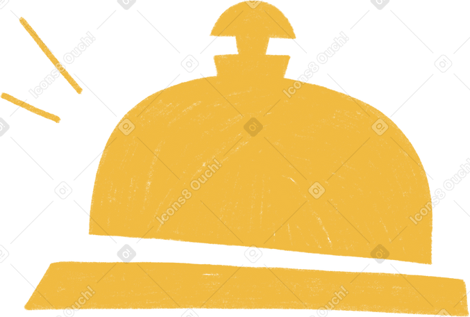 yellow reception call bell PNG, SVG