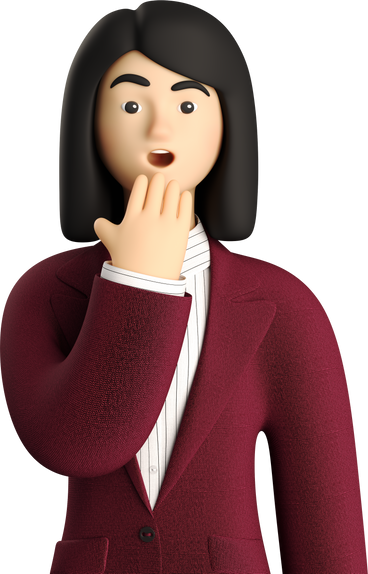 astonished businesswoman in red suit PNG, SVG