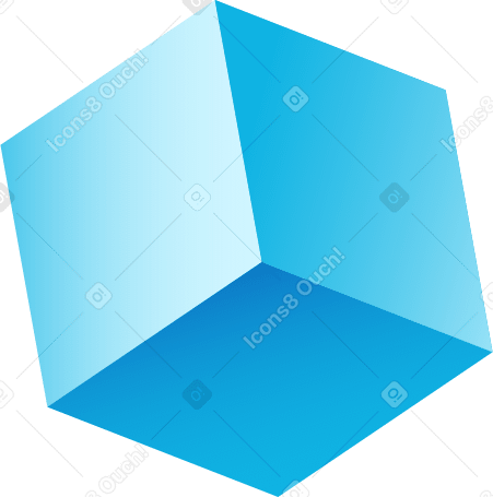 blue cube PNG, SVG