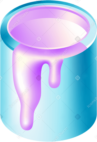 Cubo de pintura lila PNG, SVG