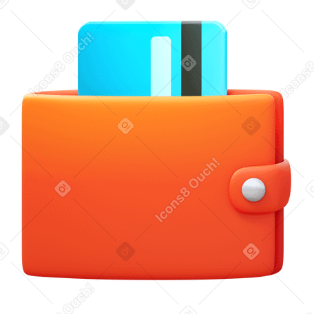 3D card wallet PNG, SVG