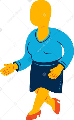chubby woman walking Illustration in PNG, SVG