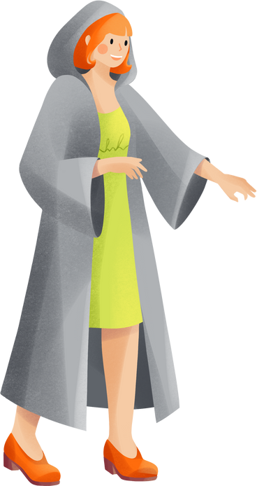 woman in a cloak PNG, SVG