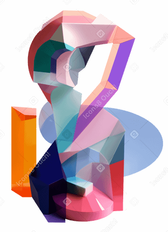 3D abstract plastic composition PNG, SVG