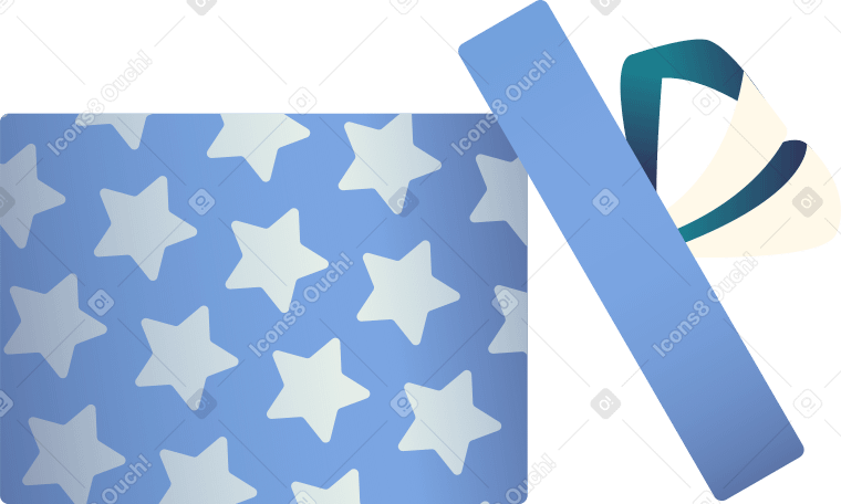 blue gift box Illustration in PNG, SVG