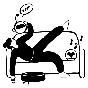 Woman interacting with robot on sofa, IOT PNG, SVG