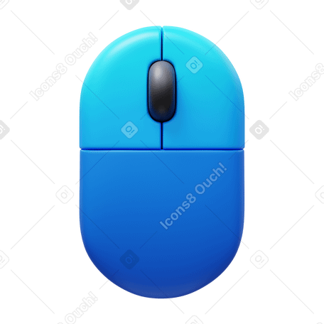 3D computer mouse Illustration in PNG, SVG