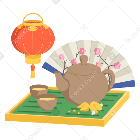Cerimonia del tè del capodanno cinese PNG, SVG
