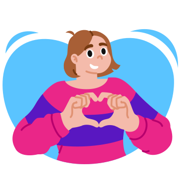 Young woman showing heart sign with her hands PNG, SVG