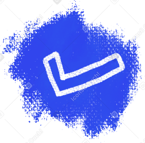 blue shape with accept checkmark PNG, SVG