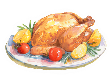 Pollo alla griglia su un piatto PNG, SVG