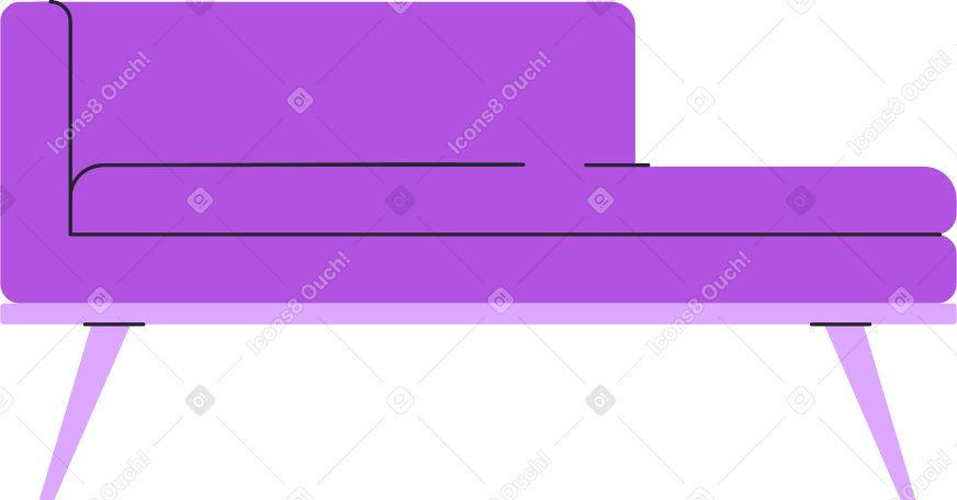 purple sofa Illustration in PNG, SVG