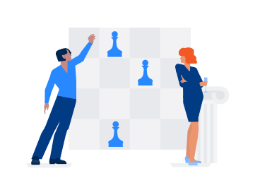 Couple playing chess PNG, SVG