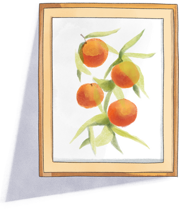 painting with oranges PNG, SVG