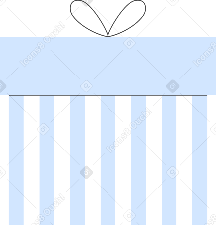 Подарочная коробка в синюю полоску в PNG, SVG