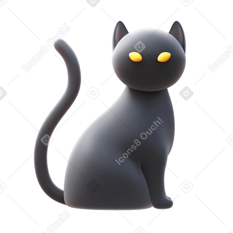 3D cat Illustration in PNG, SVG