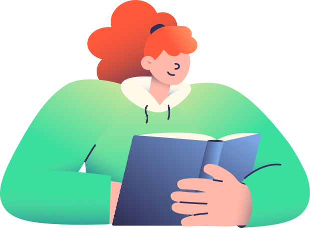 girl reading a book PNG, SVG